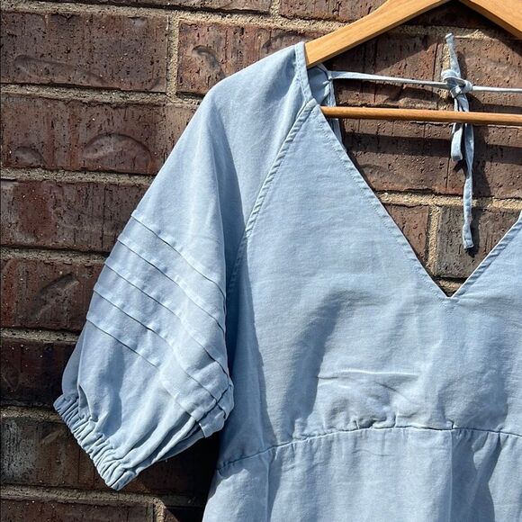 7 Seven for All Mankind Women's Light Blue V-Neck Dress M - Picture 4 of 16